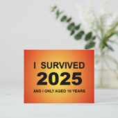 Ich überlebte 2025  postkarte (Stehend Vorderseite)