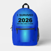 Ich überlebte 2026 bedruckter rucksack (Vorderseite)
