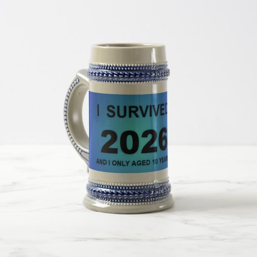 Ich überlebte 2026 bierglas (Vorderseite Links)