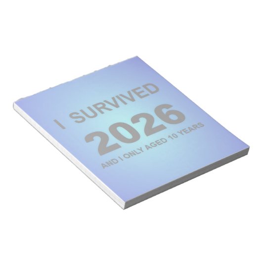 Ich überlebte 2026 notizblock (angewinkelt)