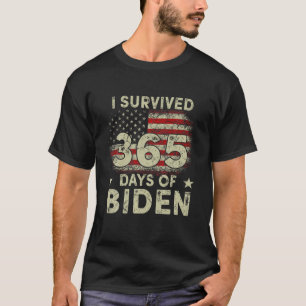 Ich überlebte 365 Tage Biden Anti Biden Funny Funn T-Shirt