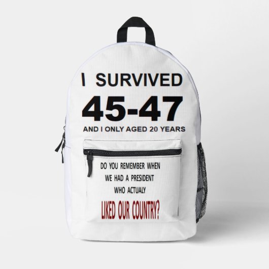 Ich überlebte 45-47 bedruckter rucksack (Vorderseite)