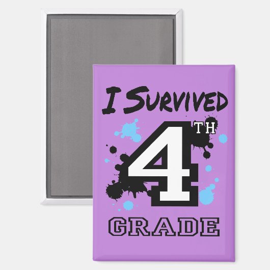 Ich überlebte 4. Klasse Magnet (Vorderseite/Rückseite)
