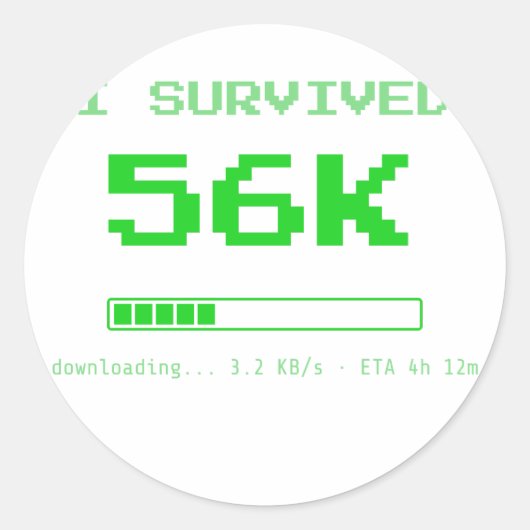 Ich überlebte 56K Aufkleber (Vorderseite)