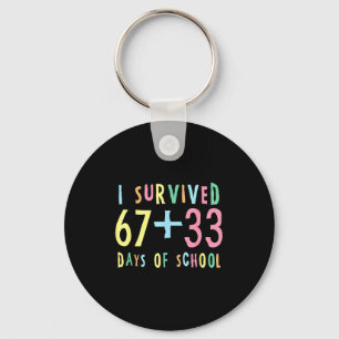 Ich überlebte 67 + 33 Tage Schule 100. Tag Mathe T Schlüsselanhänger