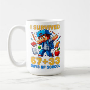 Ich überlebte 67 33 Tage Schule 100 Tage Schule Kaffeetasse