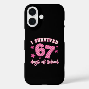 Ich überlebte 67 sechs sieben Tage Schule kariert iPhone 16 Hülle