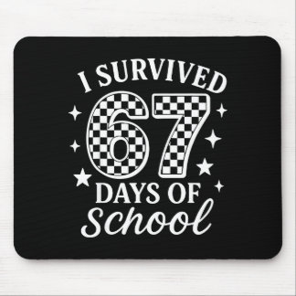 Ich überlebte 67 sechs sieben Tage Schule Kariert  Mousepad