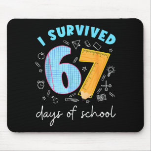 Ich überlebte 67 Tage Schule 67 Meme Wissenschaft  Mousepad