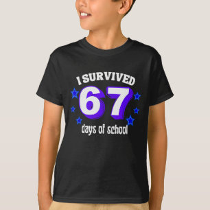 Ich überlebte 67 Tage Schule Lustig 67 Meme Retro T-Shirt