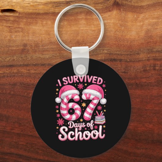 Ich überlebte 67 Tage Schule - Lustige Lehrer Schü Schlüsselanhänger (Vorderseite)