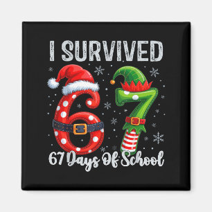Ich überlebte 67 Tage Schule Six Seven Meme Lustig Magnet