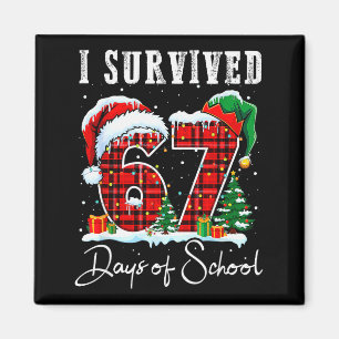Ich überlebte 67 Tage Schulkristall-Weihnachts-Can Magnet