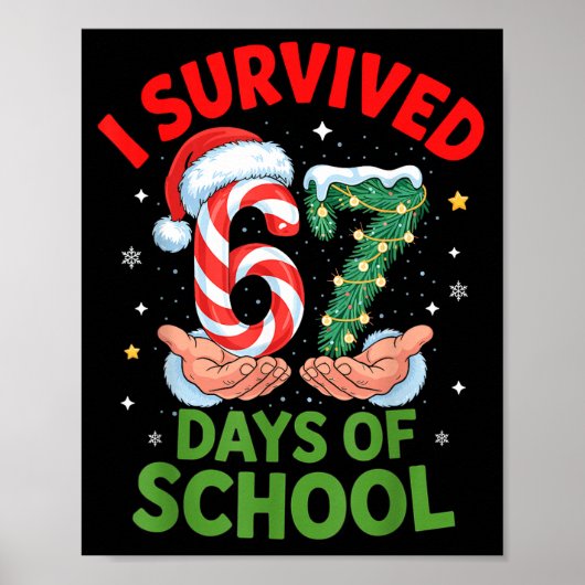 Ich überlebte 67 Tage Schulkristall-Weihnachts-Can Poster (Vorne)