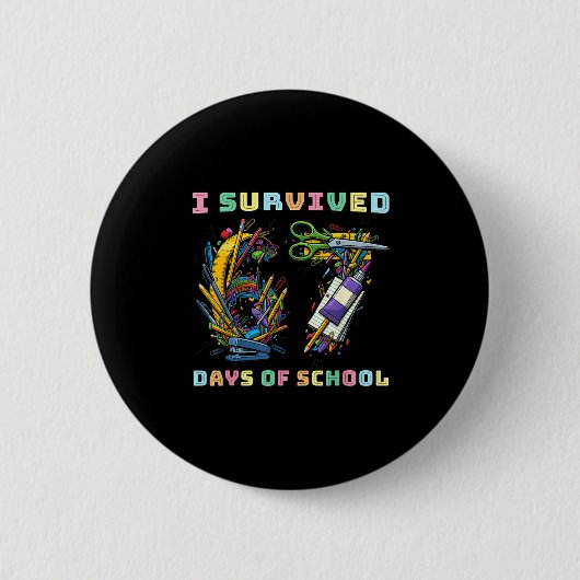 Ich überlebte 67 Tage Schulmathematik-Lehrer Lusti Button (Vorderseite)