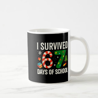 Ich überlebte 67 Tage Schulzeit Weihnachten Rot Ka Kaffeetasse