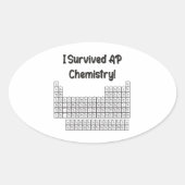 Ich überlebte AP Chemie! Ovaler Aufkleber (Vorderseite)