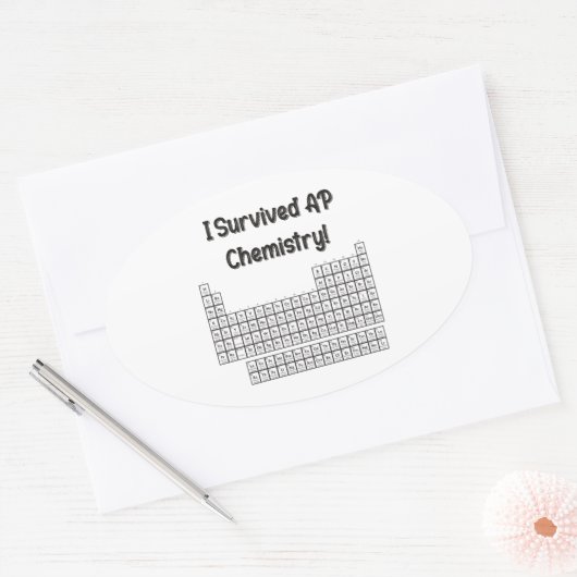 Ich überlebte AP Chemie! Ovaler Aufkleber (Umschlag)