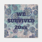 Ich überlebte Blue Covid Virus Magnet (Vorne)