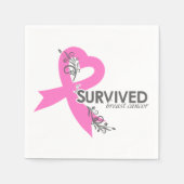 Ich überlebte Brustkrebs Serviette (Vorderseite)