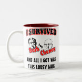 Ich überlebte Bush und Cheney Zweifarbige Tasse (Links)