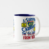 Ich überlebte Carmageddon - zwischenstaatliche 405 Zweifarbige Tasse (VorderseiteRechts)
