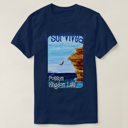 Ich überlebte Cliff Diving Possum Kingdom Lake Tex T-Shirt (Design vorne)