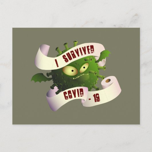Ich überlebte COVID-19 Postkarte (Vorderseite)