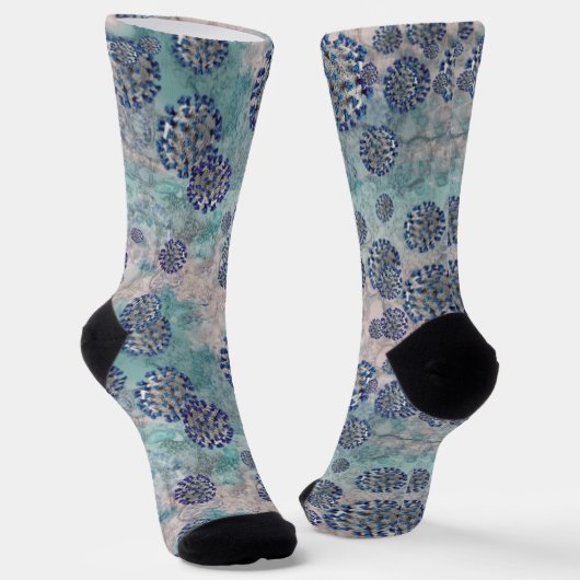 Ich überlebte das blaue abstrakte Virus Socken (Gewinkelt)