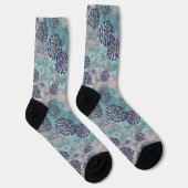 Ich überlebte das blaue abstrakte Virus Socken (Rechts)