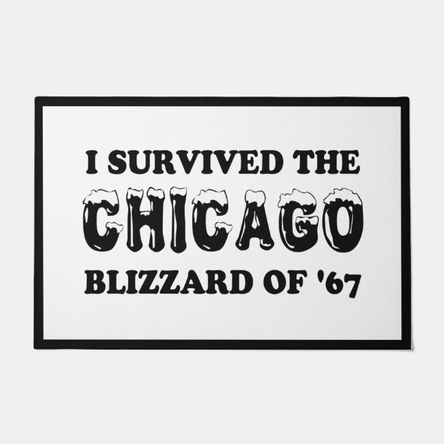 Ich überlebte das Chicago Blizzard von 1967 Fußmatte (Vorderseite)