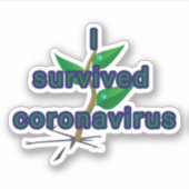 Ich überlebte das Coronavirus Aufkleber (Vorderseite)