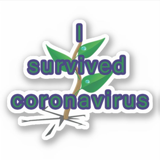 Ich überlebte das Coronavirus Aufkleber (Vorderseite)