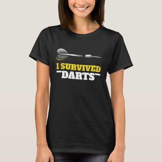 Ich überlebte das Darts Funny Cool Gift Dart Playe T-Shirt (Vorderseite)