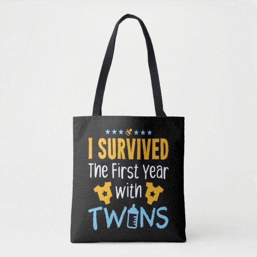 Ich überlebte das erste Jahr mit Twins Tasche (Vorderseite)