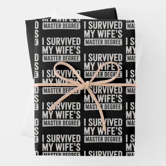 Ich überlebte das Geschenk zum Master-Abschluss me Geschenkpapier Set (Beispiel)