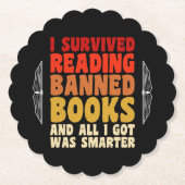 Ich überlebte das Lesen verbotener Bücher witziges Untersetzer (Vorderseite)