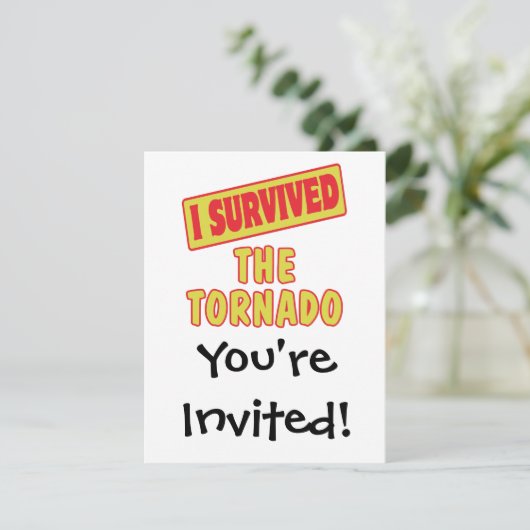 ICH ÜBERLEBTE DAS TORNADO EINLADUNG (Stehend Vorderseite)