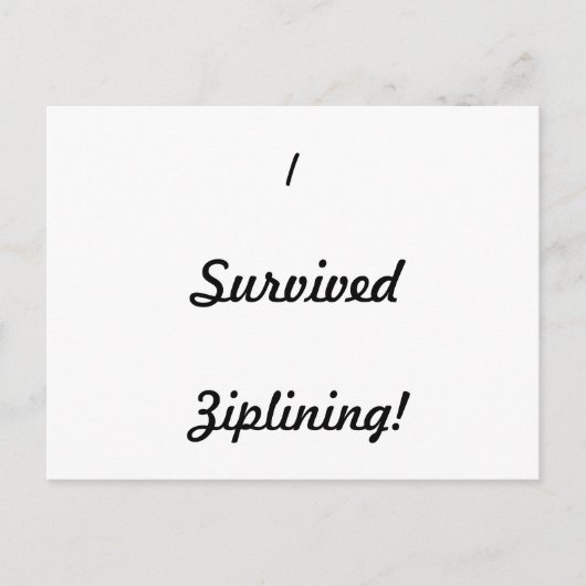 Ich überlebte das Zipling! Postkarte (Vorderseite)