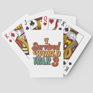 Ich überlebte den 3. Weltkrieg Lustig Retro Vintag Spielkarten
