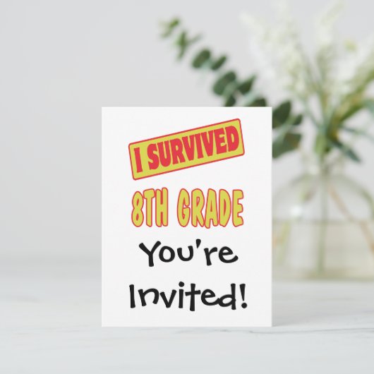 ICH ÜBERLEBTE DEN 8. GRAD EINLADUNG (Stehend Vorderseite)