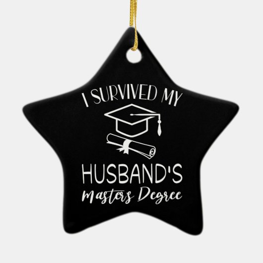 Ich überlebte den Abschluss meiner Ehemänner als M Keramik Ornament (Hinten)