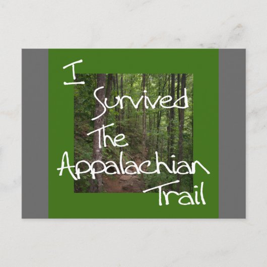 Ich überlebte den Appalachen-Weg weiß Postkarte (Vorderseite)