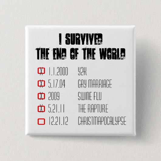 Ich überlebte den Begeisterungs-Knopf Button (Vorderseite)