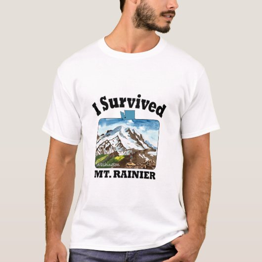 Ich überlebte den Berg Rainier, Washington T-Shirt (Vorderseite)