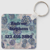 Ich überlebte den blauen Covid-Virus-Schlüsselanhä Schlüsselanhänger (Rückseite)