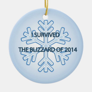 Ich überlebte den Blizzard von Schneeflocke 2014 Keramikornament