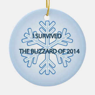 Ich überlebte den Blizzard von Schneeflocke 2014 Keramikornament