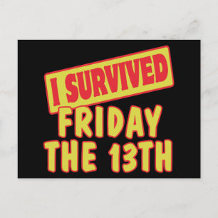 ICH ÜBERLEBTE DEN FRÜHSTAG AM 13. POSTKARTE