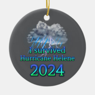 Ich überlebte den Hurrikan Helene 2024 v2  Keramik Ornament